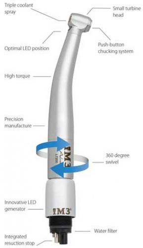 High Speed håndstykke m. LED lys & Swivel Coupling  komplet sæt.1